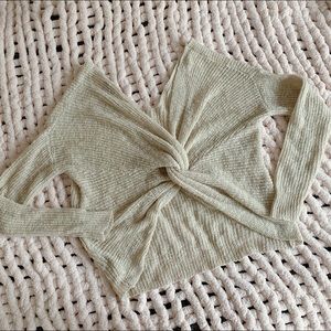 Beige Off the Shoulder Sweater